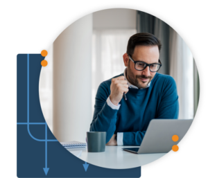 Man reading Spark Hire's Annual report