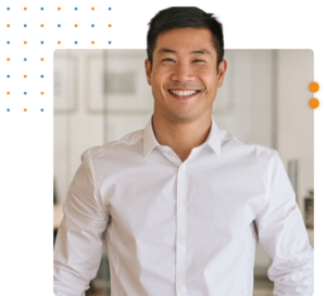 Office worker smiling at camera