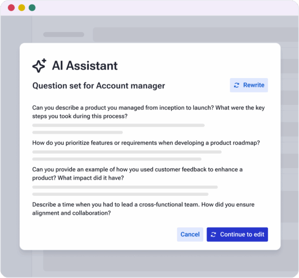 AI Question Sets for Video Interviews