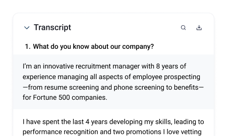 Spark Hire Video Interview Transcripts in multiple language