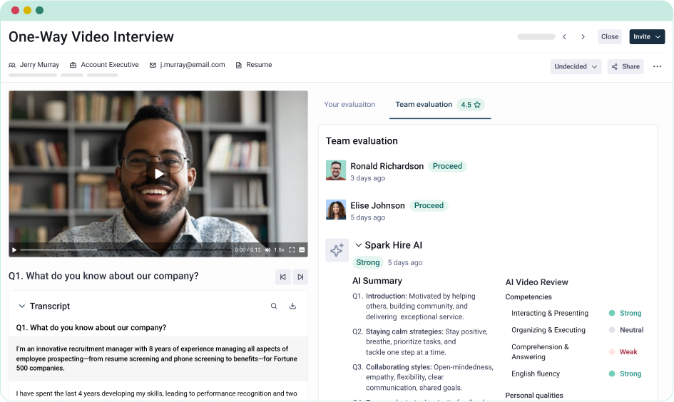 One Way Video Interviews