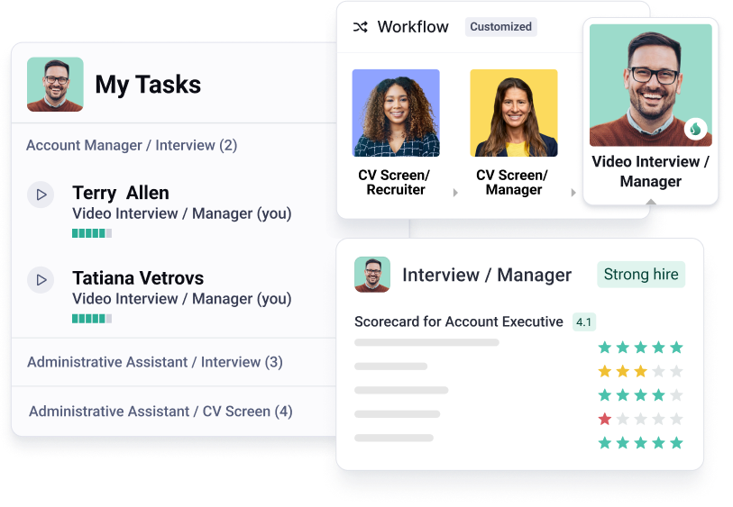 Spark Hire's ATS lets you collaboratively, faster.
